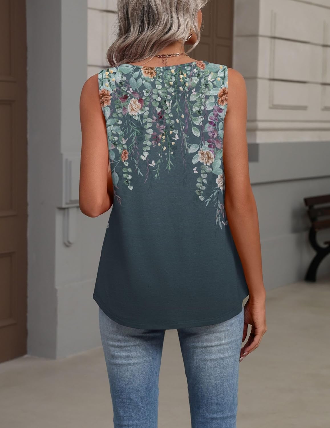 Zeagoo Womens Tank Tops Summer Sleeveless Loose Fit Tops V Neck Pleated Shirts Basic Tees Dressy Casual Trendy Clothes - Image 5