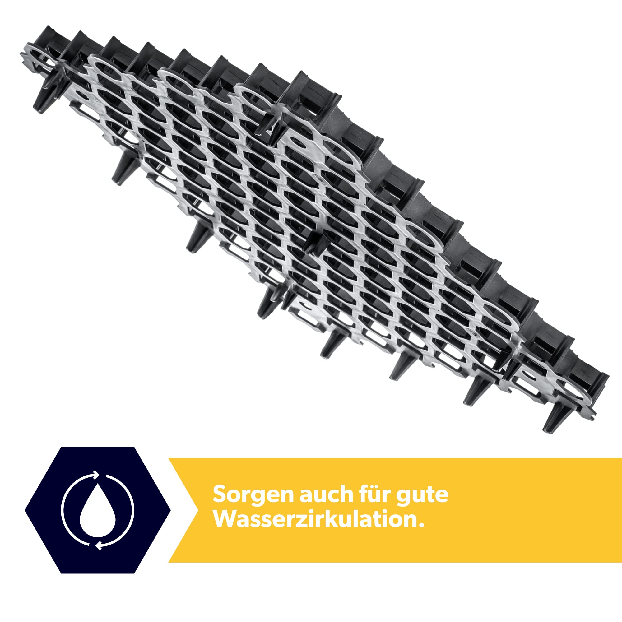 KADAX Rasengitter aus Kunststoff, 50x50cm, 6 m², Rasenschutzgitter, Rasenwaben mit Stellen für Verankerungen, befahrbarer Rasenwaben, Paddockplatte, Rasengitterplatten (Schwarz, Quadratisch, 24 Stück)