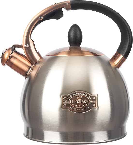 LUXGRACE 3Quart Stainless Steel Whistling Tea Kettle