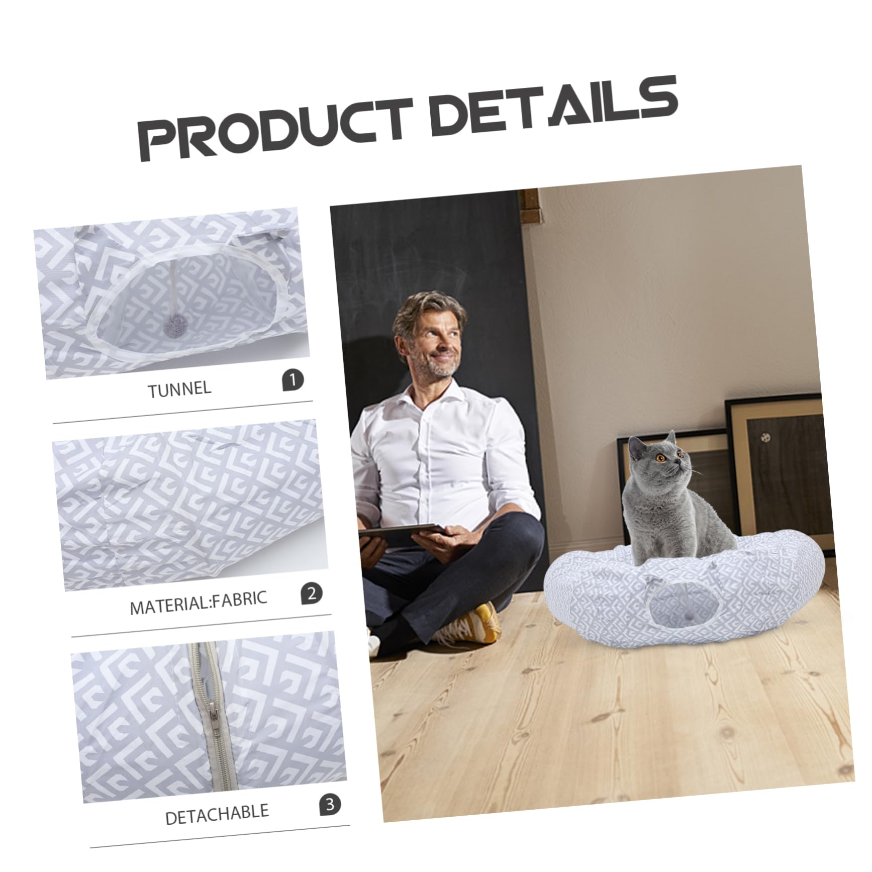 DOITOOL Cama Túnel para Gatos Pequeños Juguete Interior, Adecuado para Juegos Interactivos y Transporte Fácil