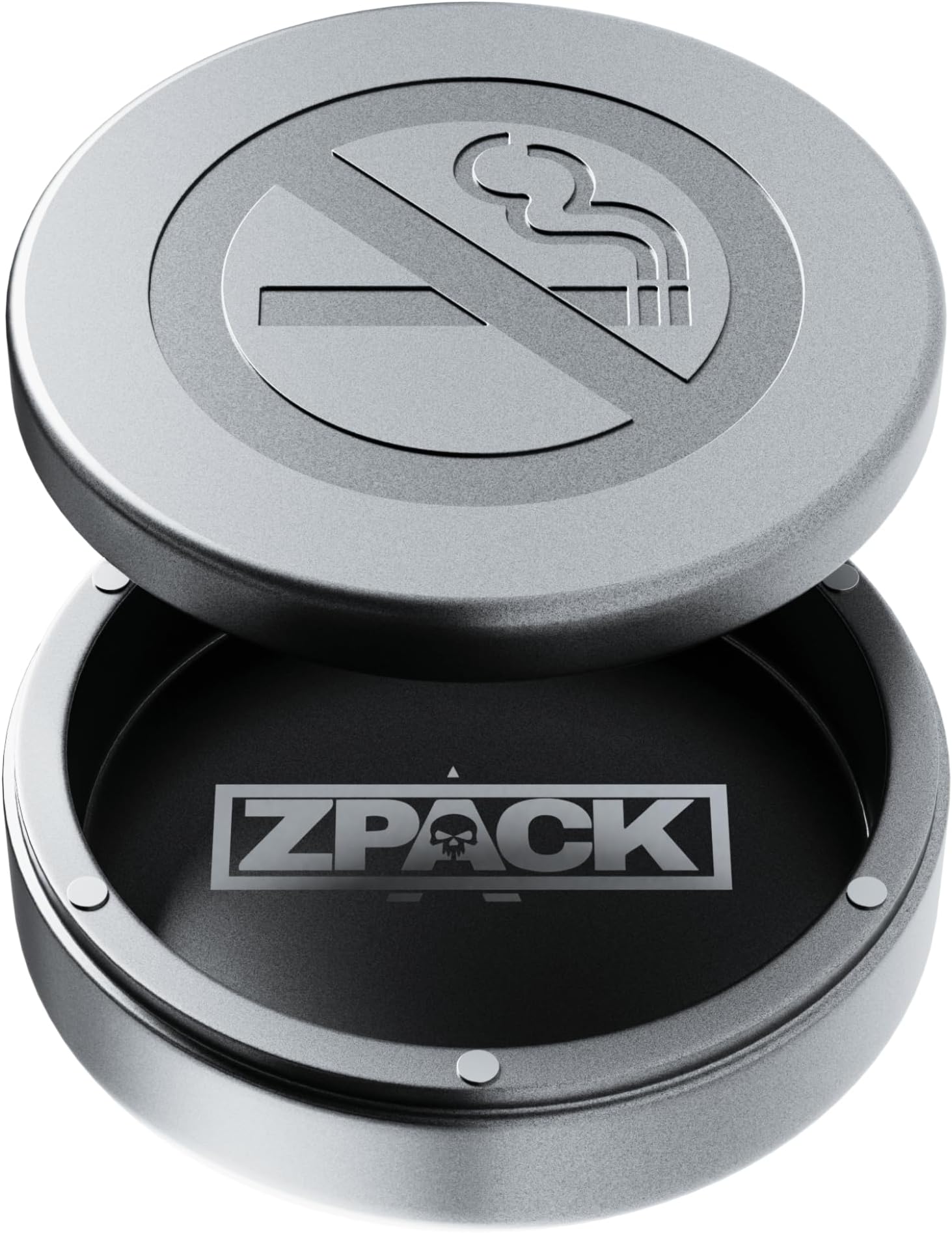 Magnetic Zyn Metal Can, Zyn Holder, Metal Zyn Container, Carved Zyn Tin with Magnetic Closure, Aluminum Zyn Container, Slim Metal Zyn Pouch Can, Zyn Gift for Him - Engraved No Smoking, Frosted Silver