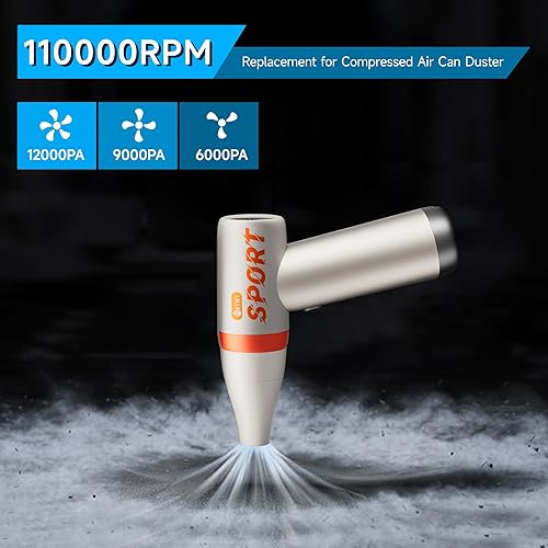 Miniatura 2 de Plumero de aire eléctrico, soplador de aire, plumero portátil de mano de 110000 RPM, repuesto para plumero de aire enlatado comprimido ecológico,