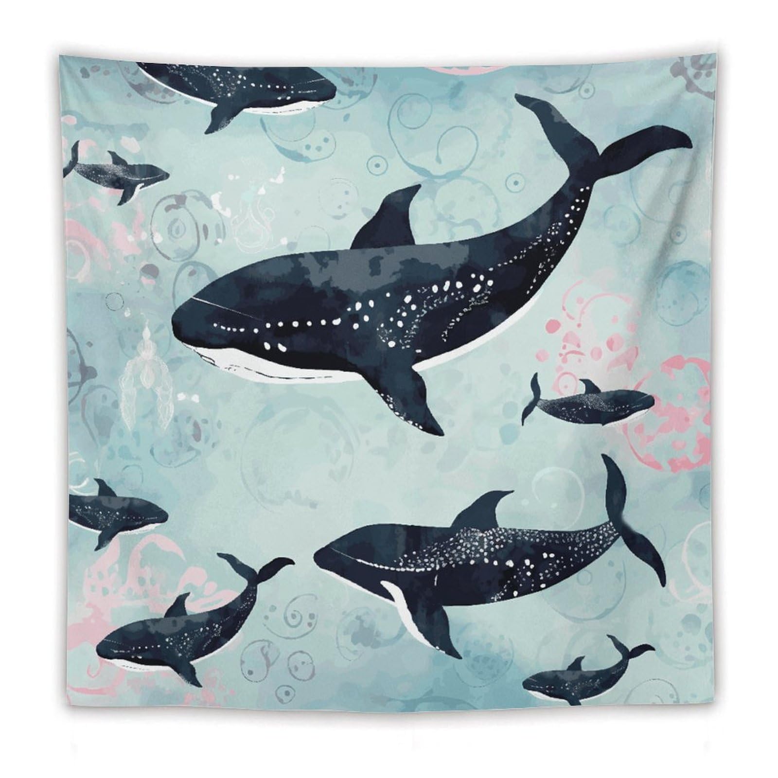LDGSUPH Whale Tapestry Wall Hanging Decor Anti-fading Aesthetic Wall Tapestries Fashion Wall Blanket Decor Modern Wall Art Tapestry for Bedroom Home Decor 60"x60"