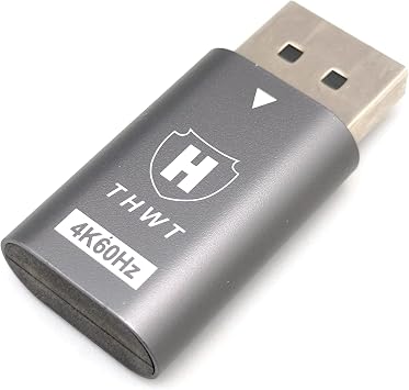 4K60 Displayport 1.2 EDID Headless Emulator Model DP4K-E, Support EDID Emulation, 3840x2160@60Hz PreSET EDID, Plug & Play for Remote Desktop & Headless Server Management