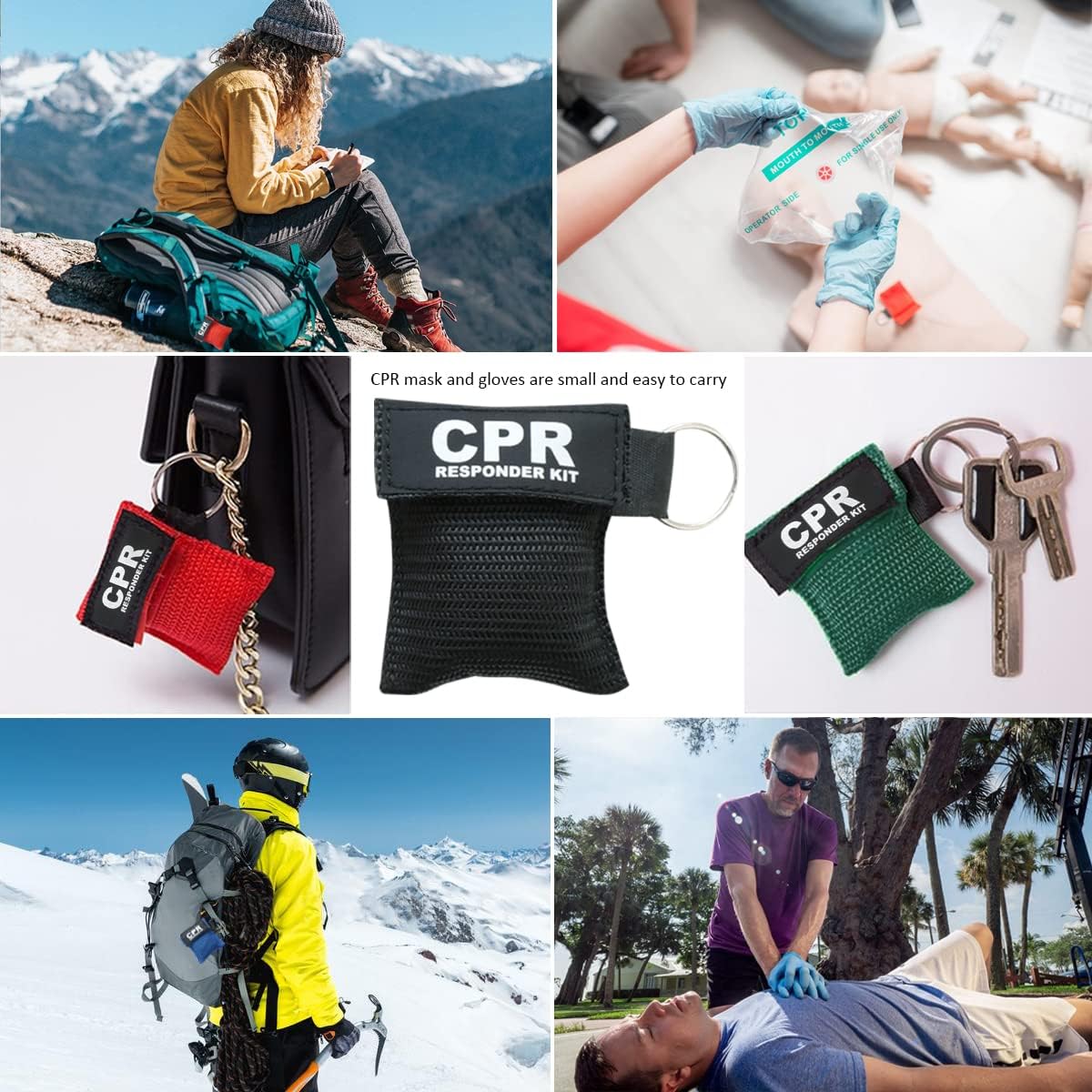 28pcs CPR Face Shield Mask with Disposable Gloves, CPR Keychain Masks Disposable Emergency Kit for First Aid or CPR Training