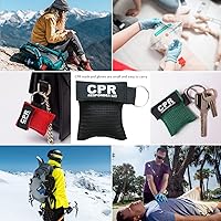 Vista 2 de 28 máscaras faciales de RCP con guantes desechables, llavero de RCP, kit de emergencia desechable para primeros auxilios o entrenamiento de RCP