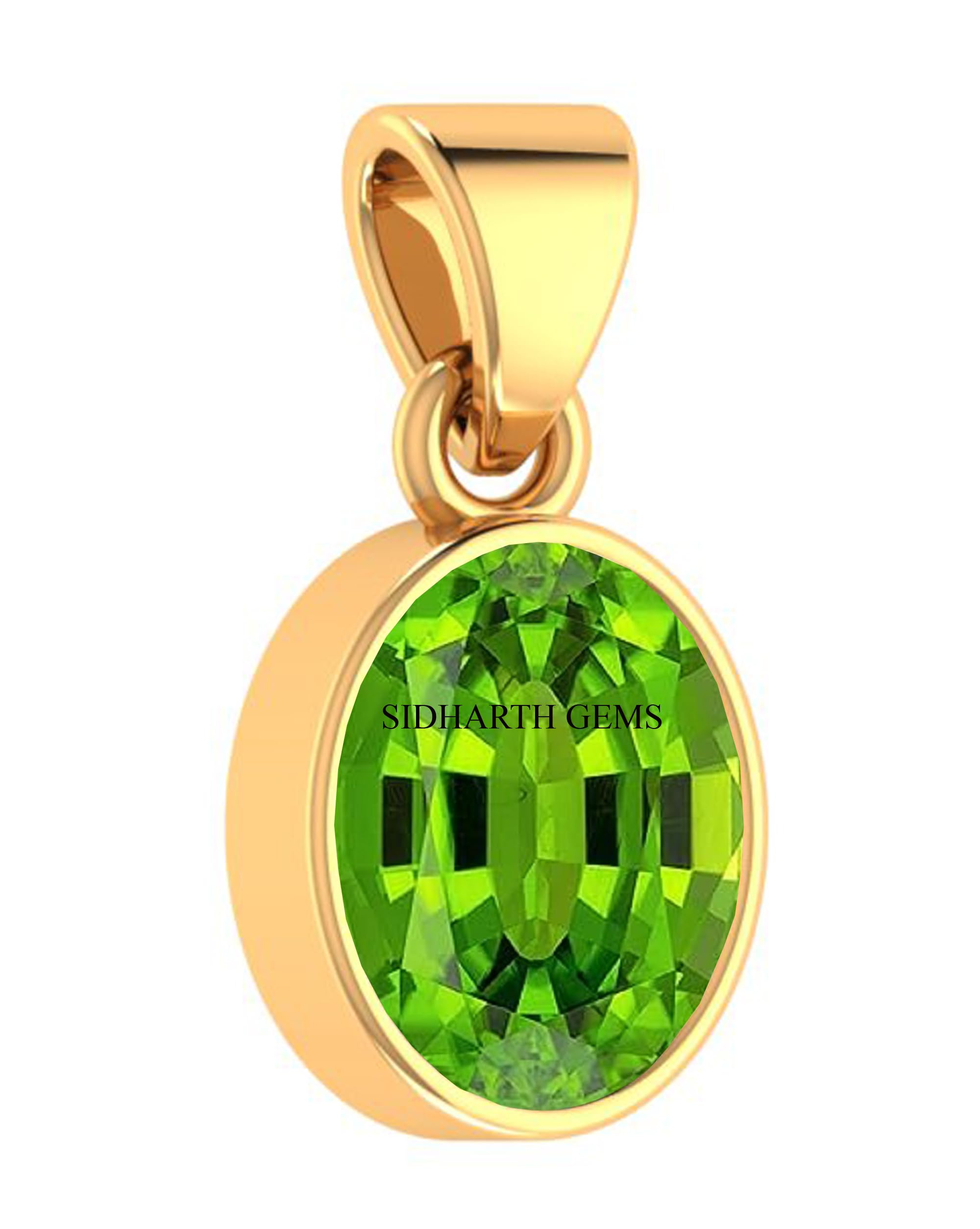 16.25 Ratti 15.75 Carat Ratti Deluxe Quality Natural Peridot Stone Gold Plated Pendant/Locket Gemstone by Lab Certified AAA+ Quality for Man and Woman