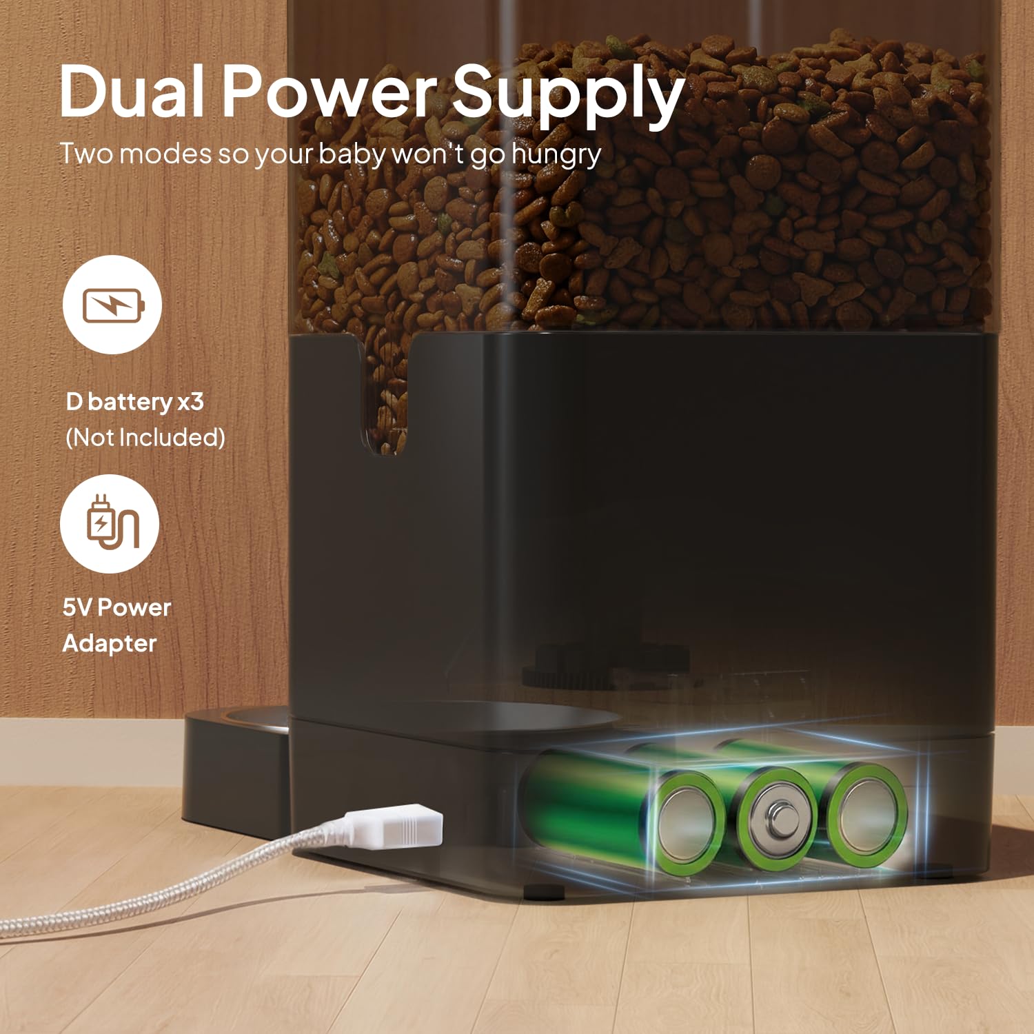 VOLUAS Cat Dry Food Dispenser with Timer, Automatic Cat Feeders with Desiccant Bag, Programmable Portion Size Control 4 Meals Per Day, 10s Voice Recorder - image 5