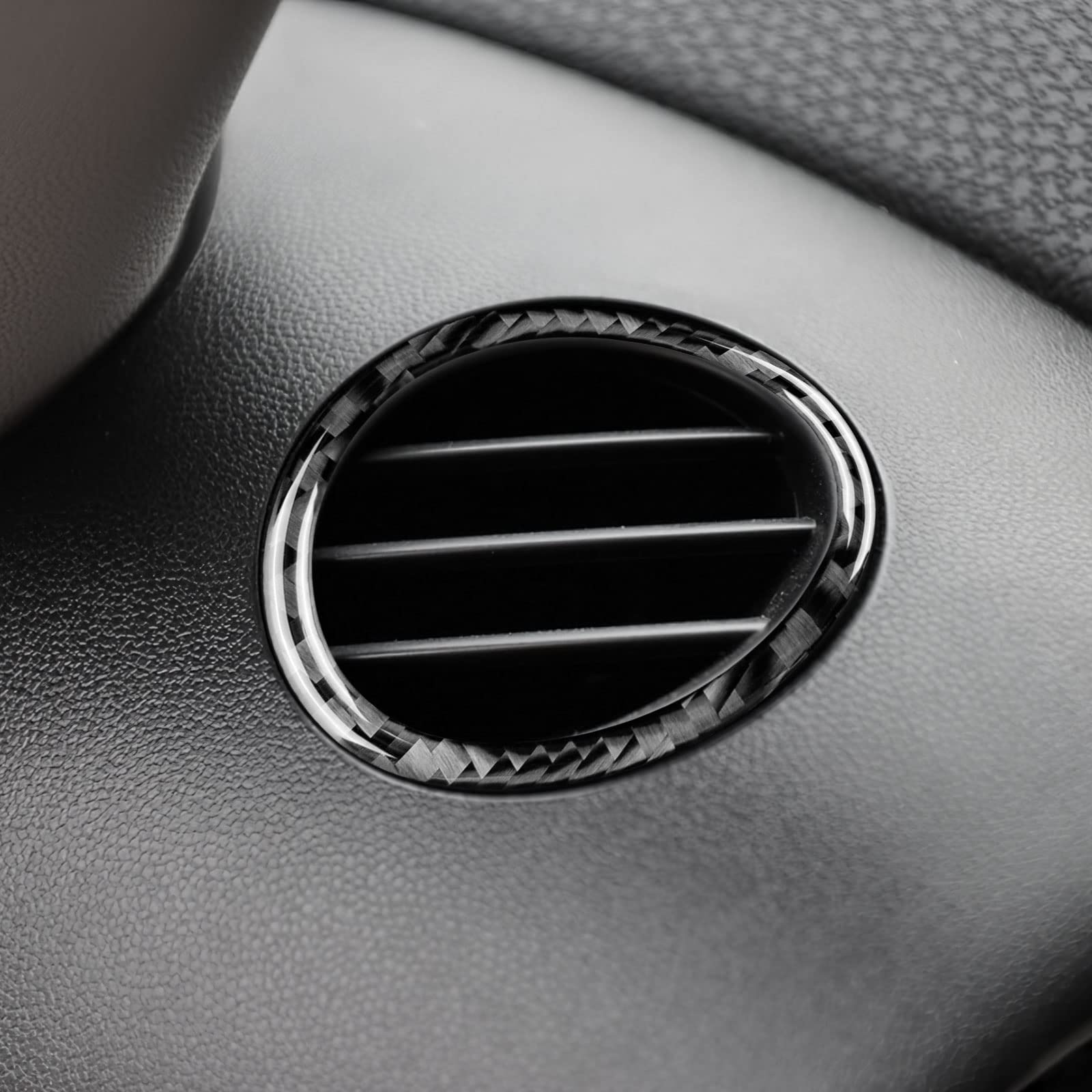 KUNGKIC 3 pezzi in fibra di carbonio per auto, luce da lettura, adesivi decorativi per Mini Cooper Hardtop R56 Clubman R55 R57, in fibra di carbonio, accessorio interno 2007 2008 2009 2010