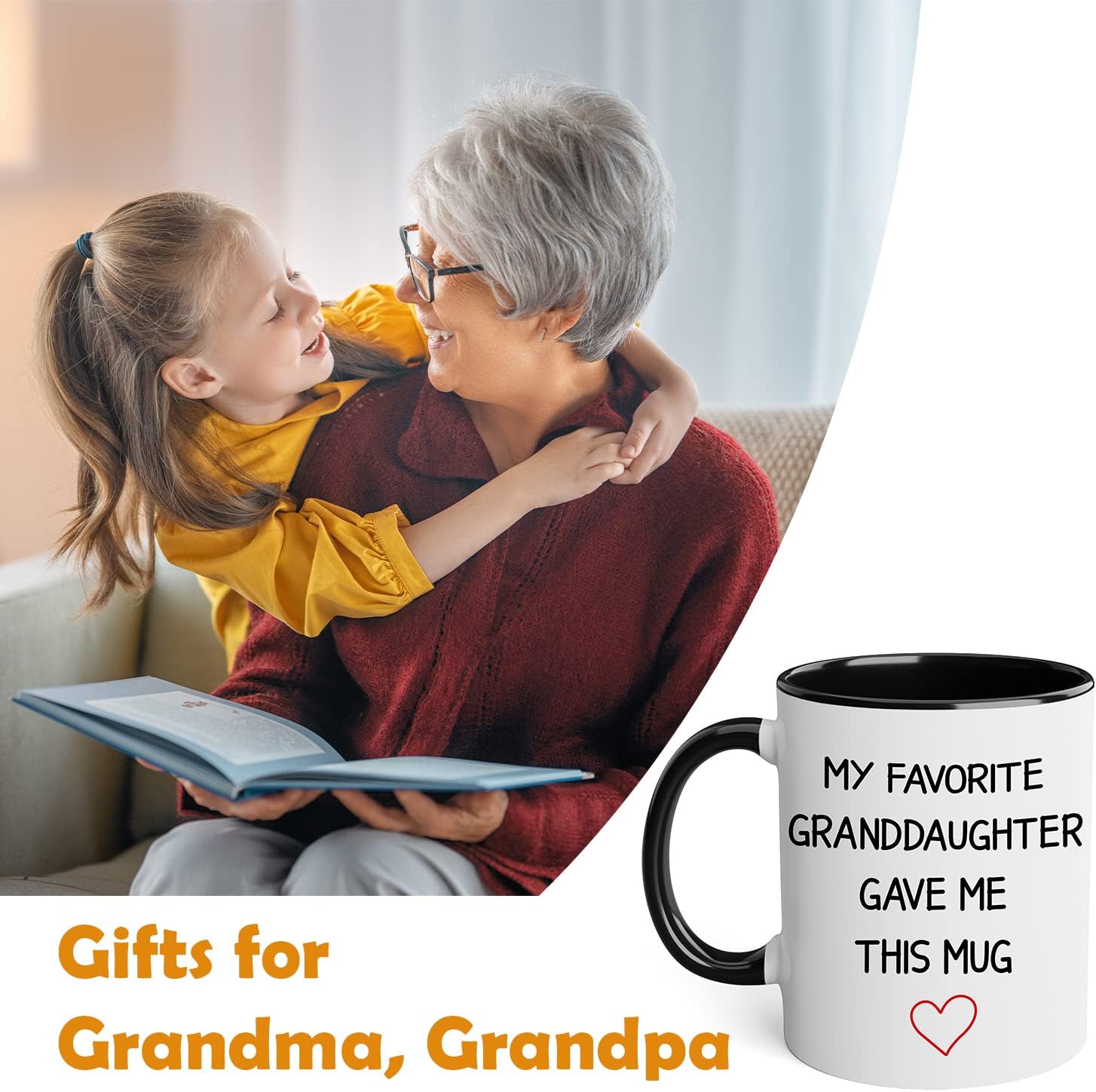 My Favorite Granddaughter Gave Me This Mug - Grandpa Coffee Mug from Grandkids, Abuelo Favorite Grandchild, Grandma and Grandpa Mugs, Black Accent 11oz - Image 4