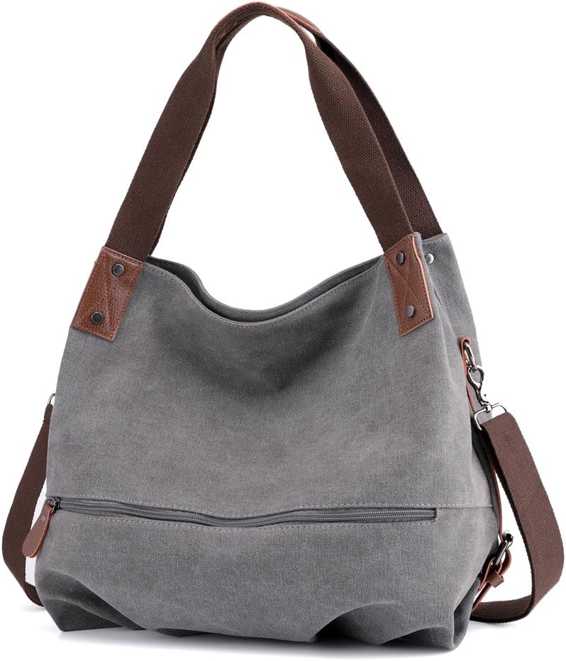 bainuote Canvas Handbag Women's Shoulder Bags Casual Large Tote Crossbody Bag Weekend Shopping Big Bag for Women