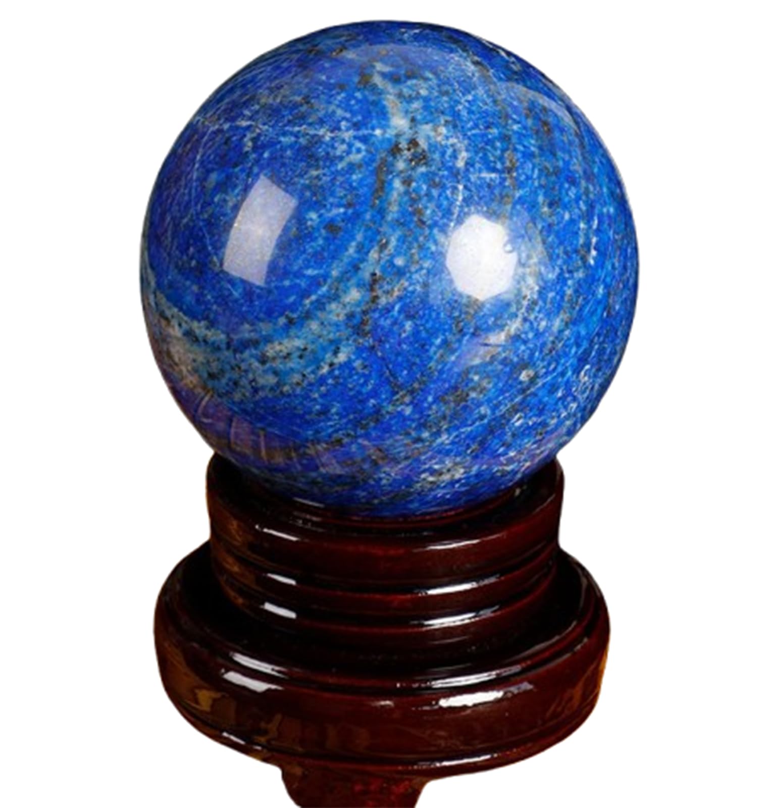 Large Blues Quartz Crystal Ball Lapis Lazuli Sphere with Stand Gemstone Decorative for Home Decor Altar Spiritual Gift,75~80mm