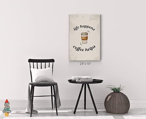 Miniatura 3 de Coffee Decor V15 - Lienzo decorativo para pared, diseño de cafeína