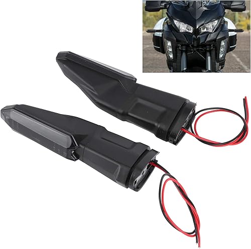 Miniatura 3 de Aramox Luz de señal de giro, 2 piezas de luz LED de 12 V, color ámbar, apta para Kawasaki Z250 Z800 Z900 Z900RS Z1000 (lente ahumada)
