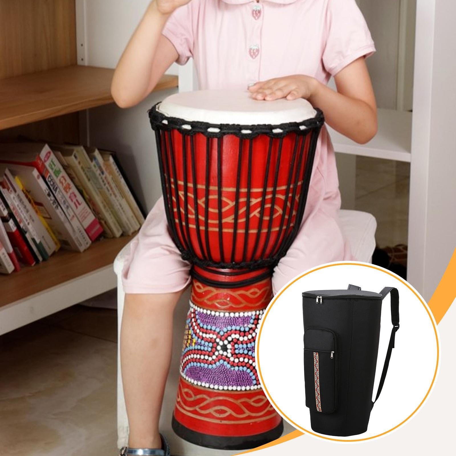 Amagogo Bolsa para Djembé, Funda para Tambor Africano, Resistente a Golpes, Tela Oxford, Impermeable, Mochila, 10 Inch