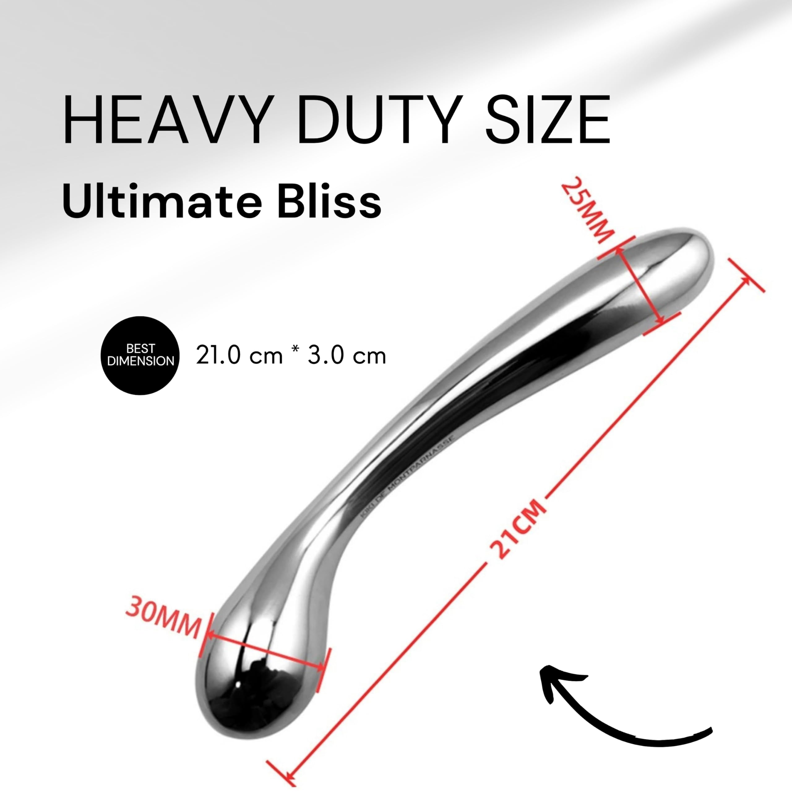 Dildo Anal Acero Inoxidable 21 cm 515 g – Doble Plug Anal ⌀2,5-3 cm – Estimulador Próstata Extremo para Parejas FOPS A138