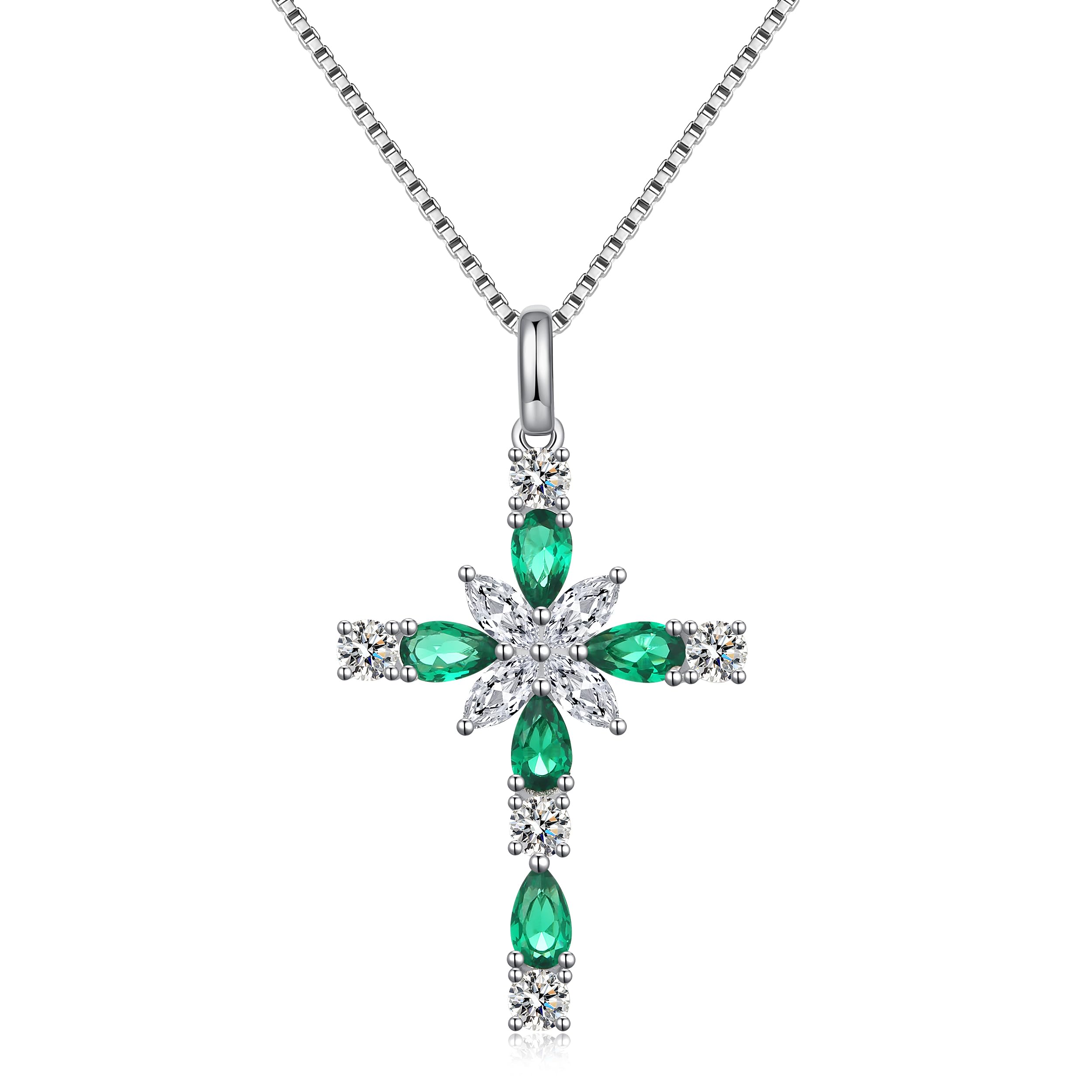 Collana da donna con ciondolo a forma di cuore, in argento Sterling 925, con pietra portafortuna
