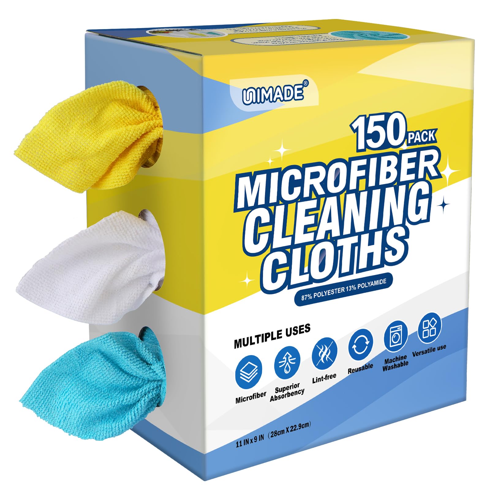 UNIMADE Microfiber Cleaning Cloth 150 Pack