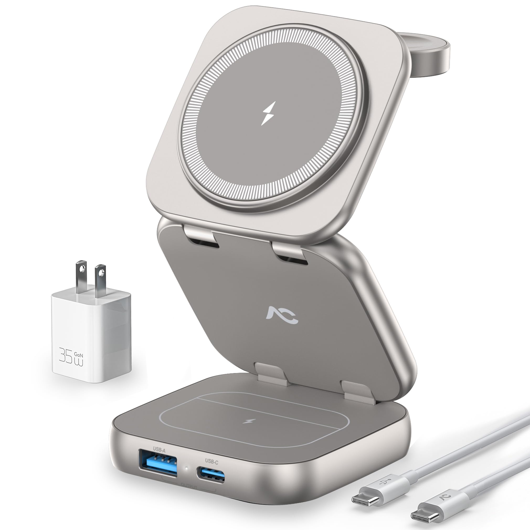 Apple ワイヤレス充電ケース Wireless Charging Case… Amazon.com: Wireless Charger for MagSafe, 5-in-1 Evolved Charging
