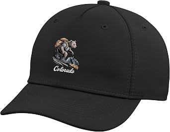 Colorado Hiking Bear Climbing Mountain Adventure Adjustable Baseball Hat