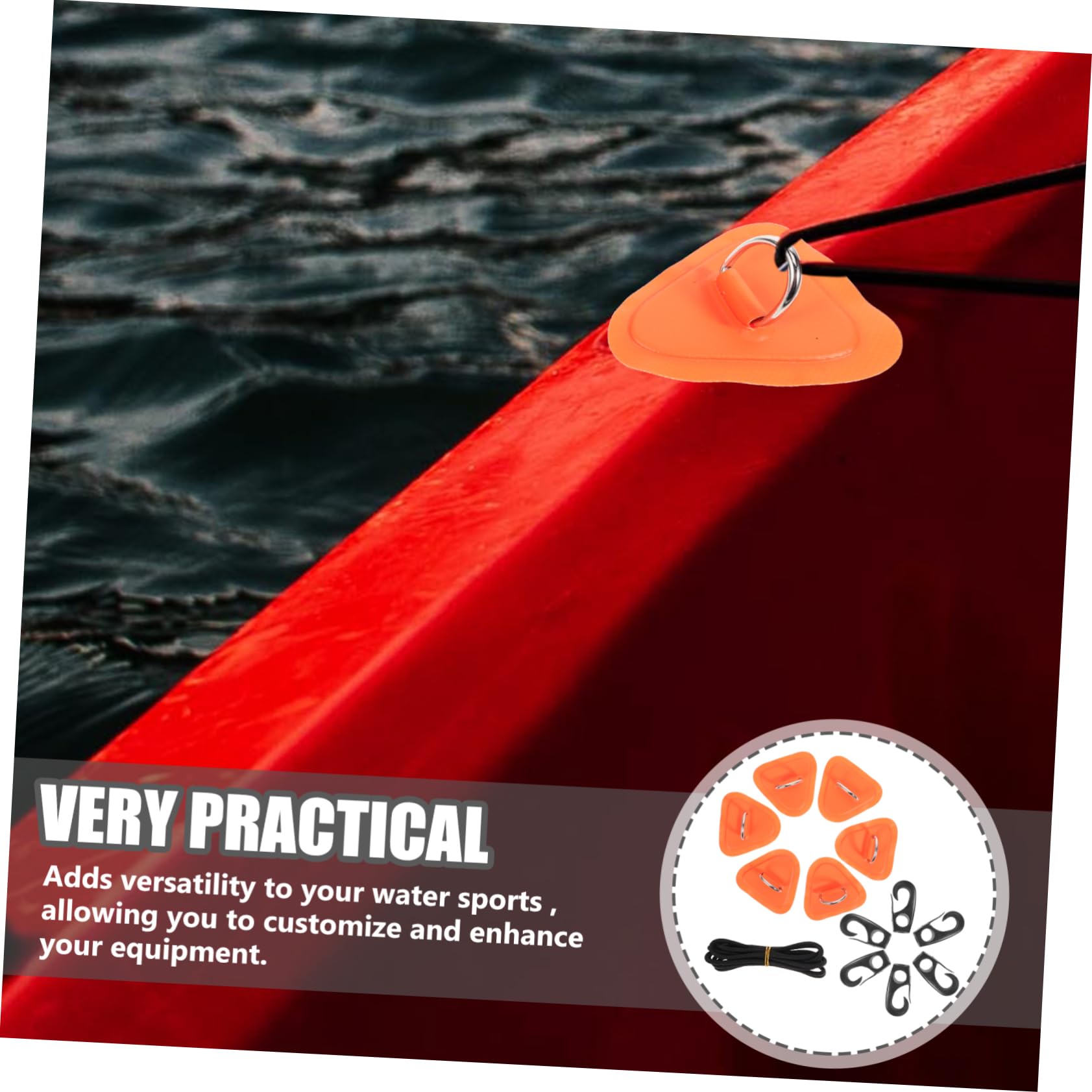 Toddmomy Accessori per fissarsi a Piastre gonfiabili Cuscino del Sedile del Kayak Barca Kit Surf Gonfiabile Toppe per gonfiabili Cuscinetti per Anelli a D per Kayak Nylon Arancia