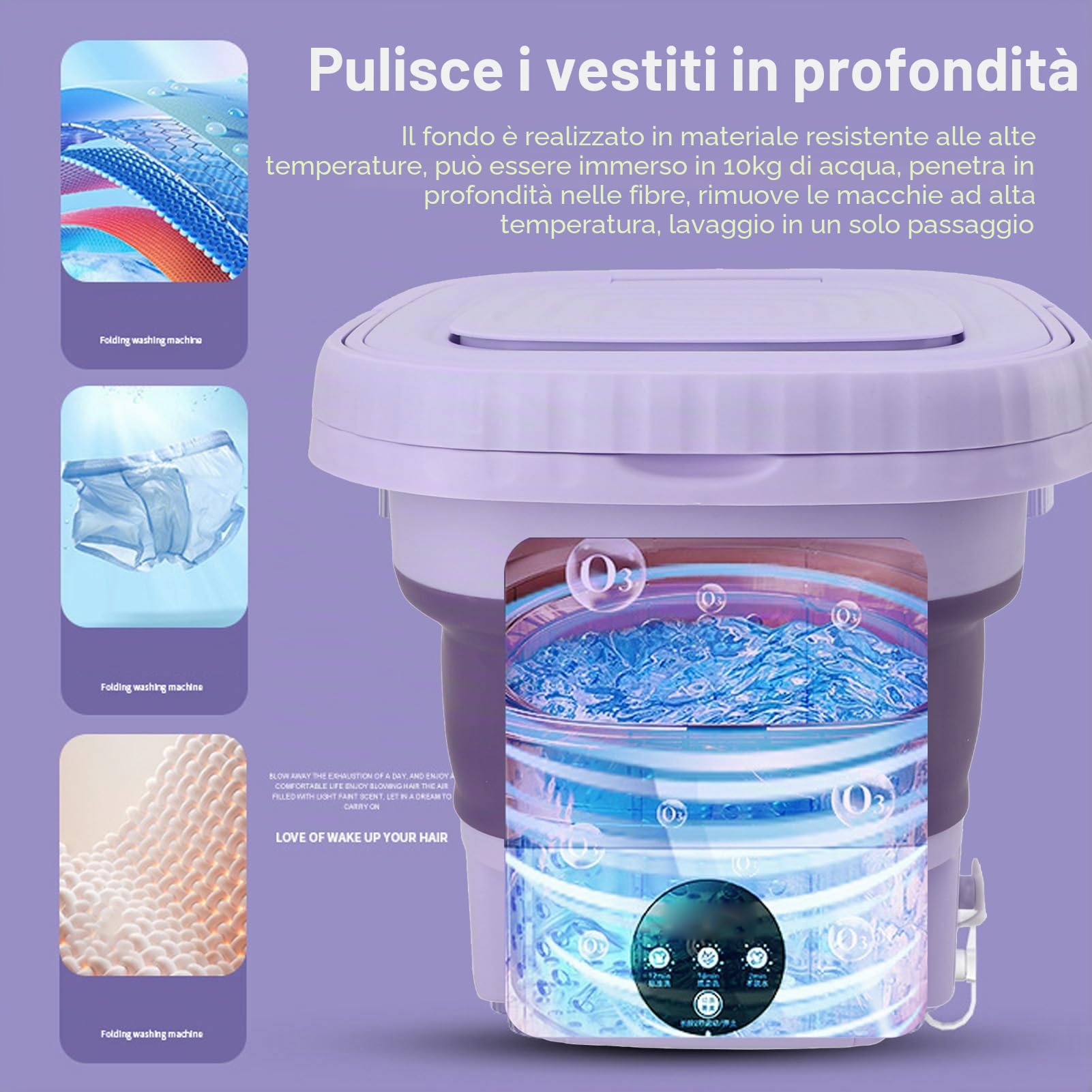 Bewinner Mini Lavatrice, Lavatrice Portatile da 11 Litri, Mini Lavatrice a Secchio Pieghevole, Asciugatrice Centrifuga, Lavatrice con Cestello di Scarico per Appartamento