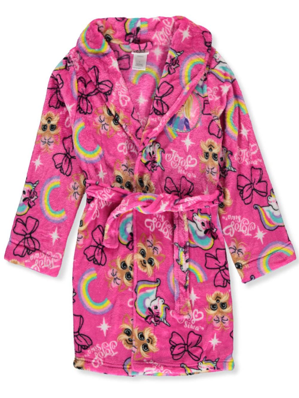 Komar Kids Girls' JoJo Siwa JoJo and BowBow Show Plush Robe (4) Pink (K219733JO4)