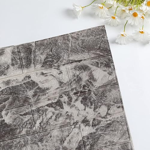 Miniatura 3 de Pegatinas de pared de ladrillo sintético 3D de 30.31 x 13.78 pulgadas, paneles de pared de espuma autoadhesivos, papel tapiz para sala de estar, TV,