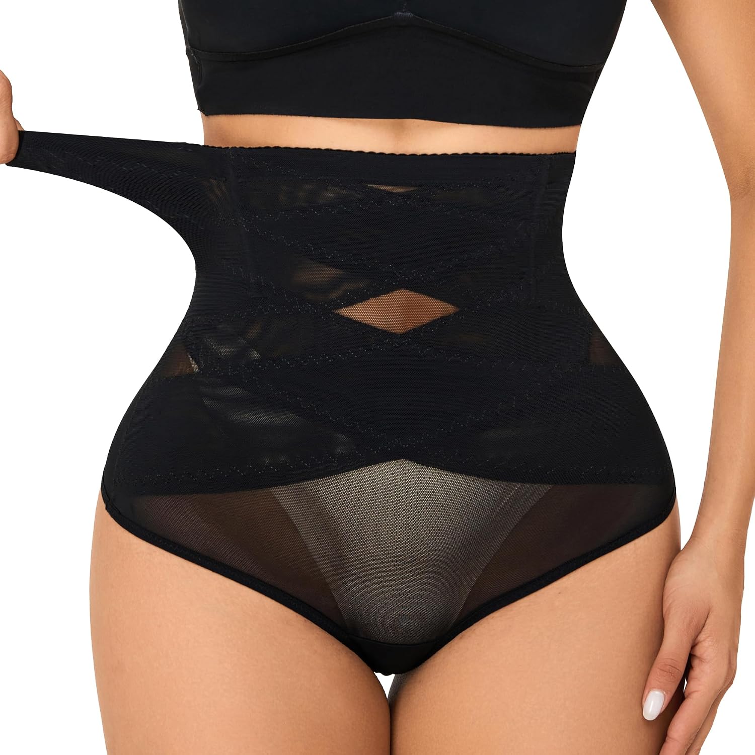 Hioffer Tummy Control Thong Shapewear for Women Seamless Thong Panties High Waist Shaping Body Shaper Girdle Underwear
