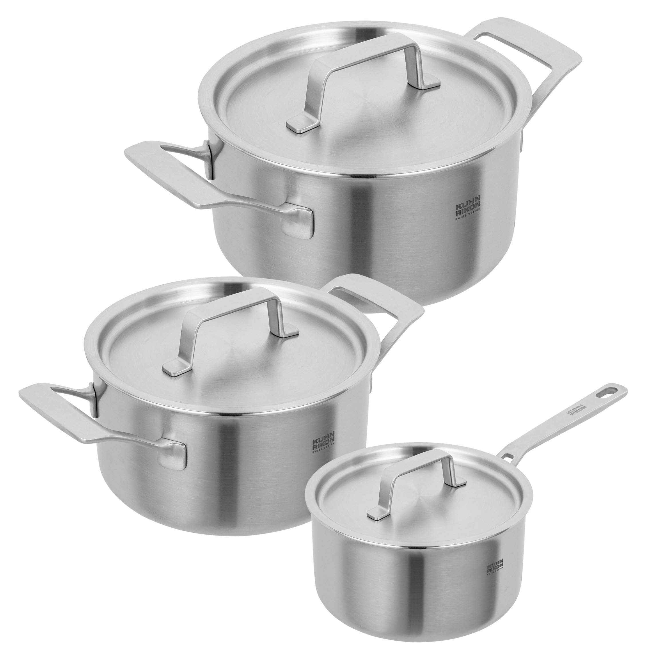 Kuhn Rikon CULINARY FIVEPLY Topfset, 3-teilig, Edelstahl, Induktion