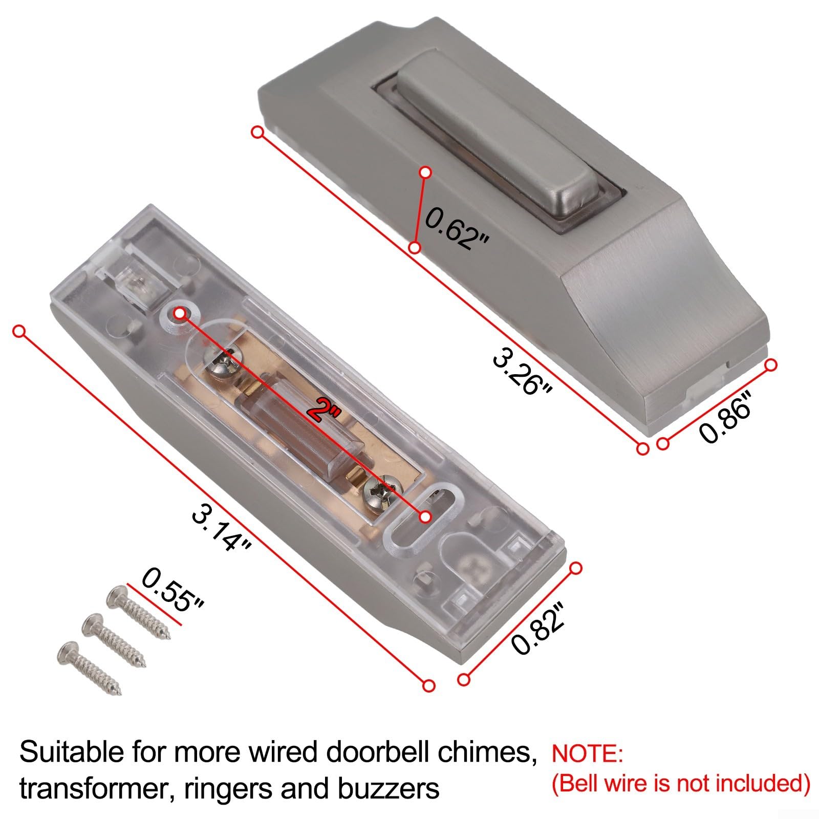 Lighted Doorbell Push Button Wired Door Bell - View #9