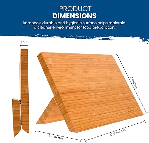 Miniatura 3 de Chef's Vision Bloque magnético para cuchillos, bambú, elegante soporte magnético para cuchillos de cocina, elegante exhibición de cuchillos de pie,