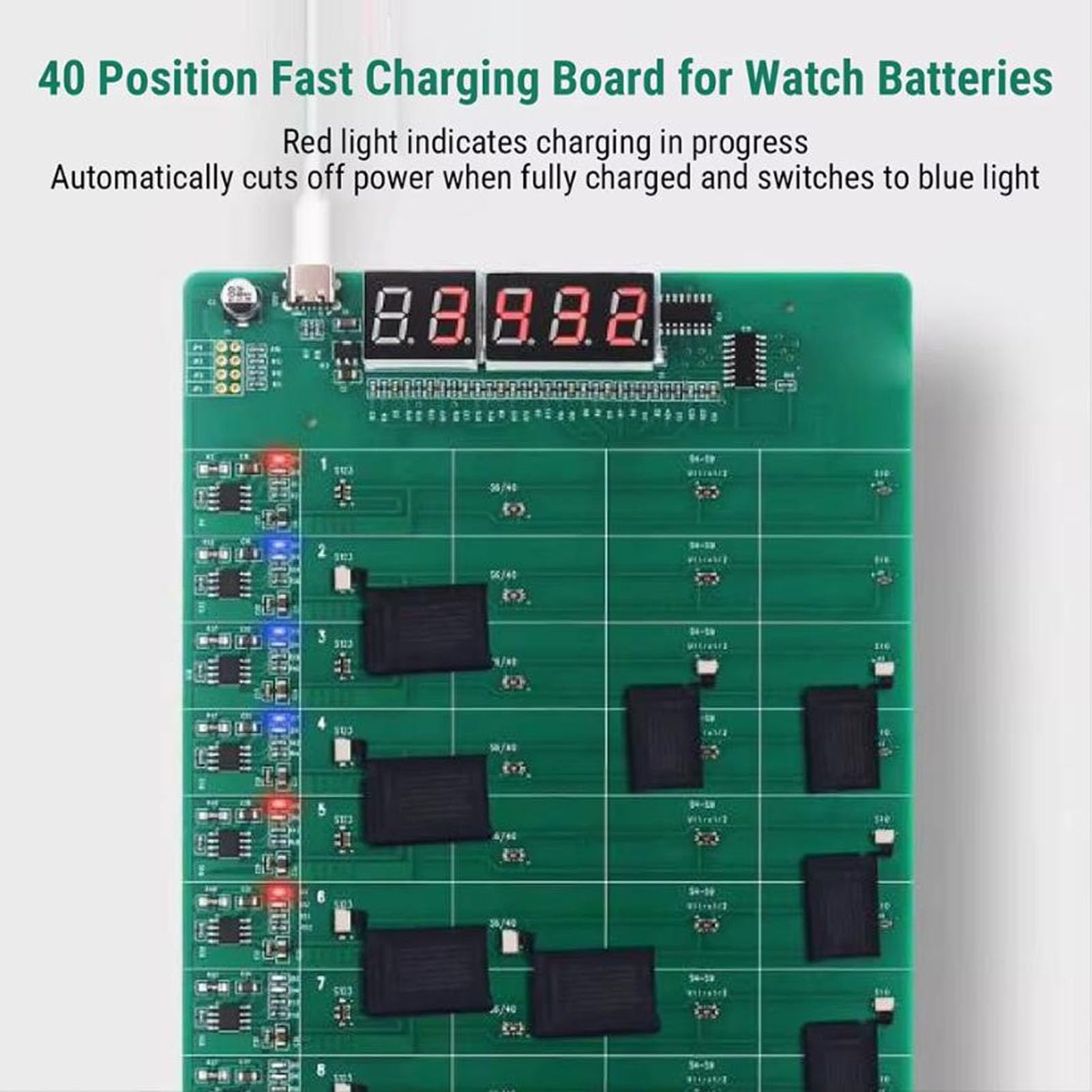 Eujgoov Scheda Tester di Carica Veloce della Batteria per 1-40 Celle, con Indicatori LED