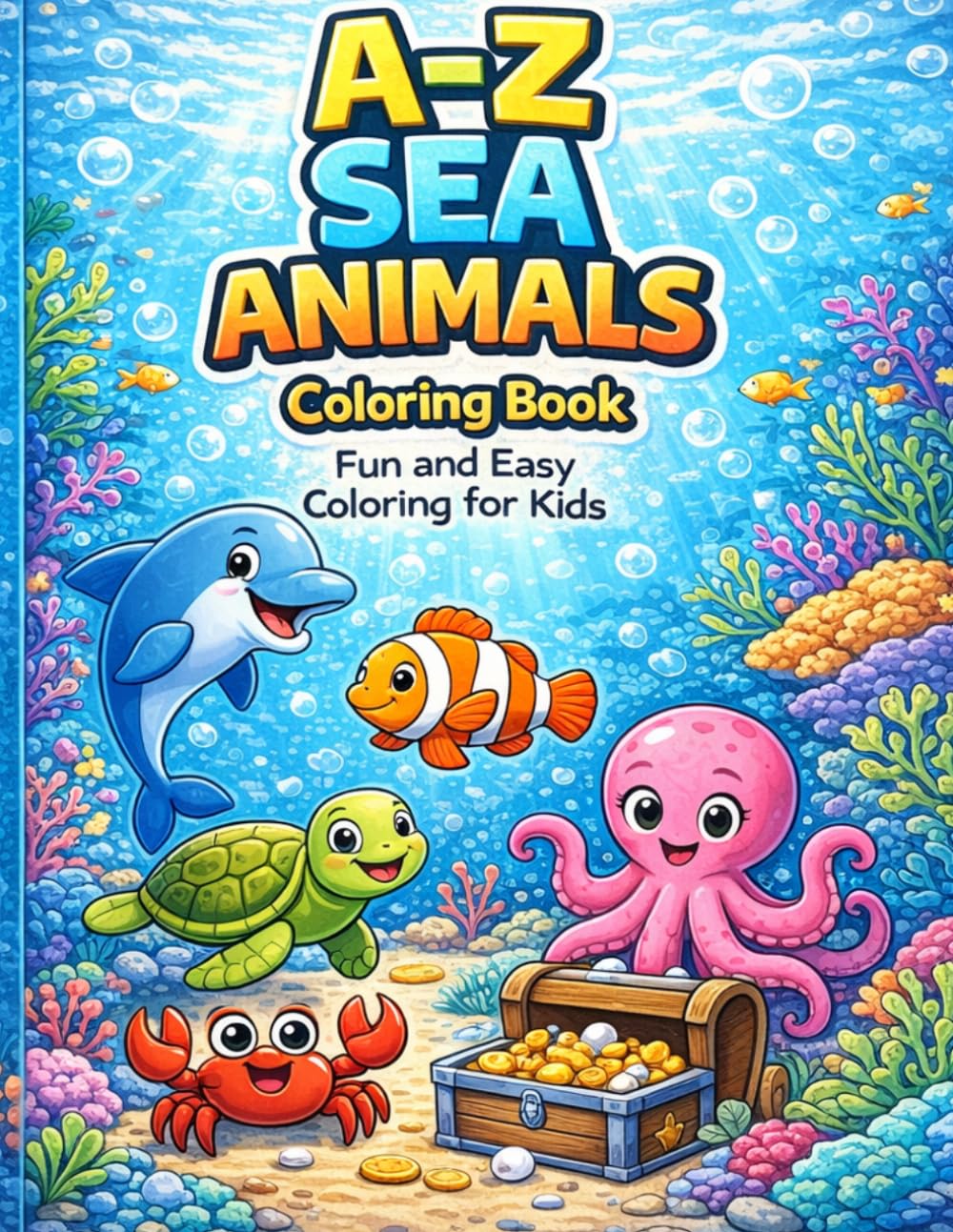 A-Z Sea Animals Coloring Book: Fun and Easy Coloring for Kids (A-Z Coloring Books for Kids)