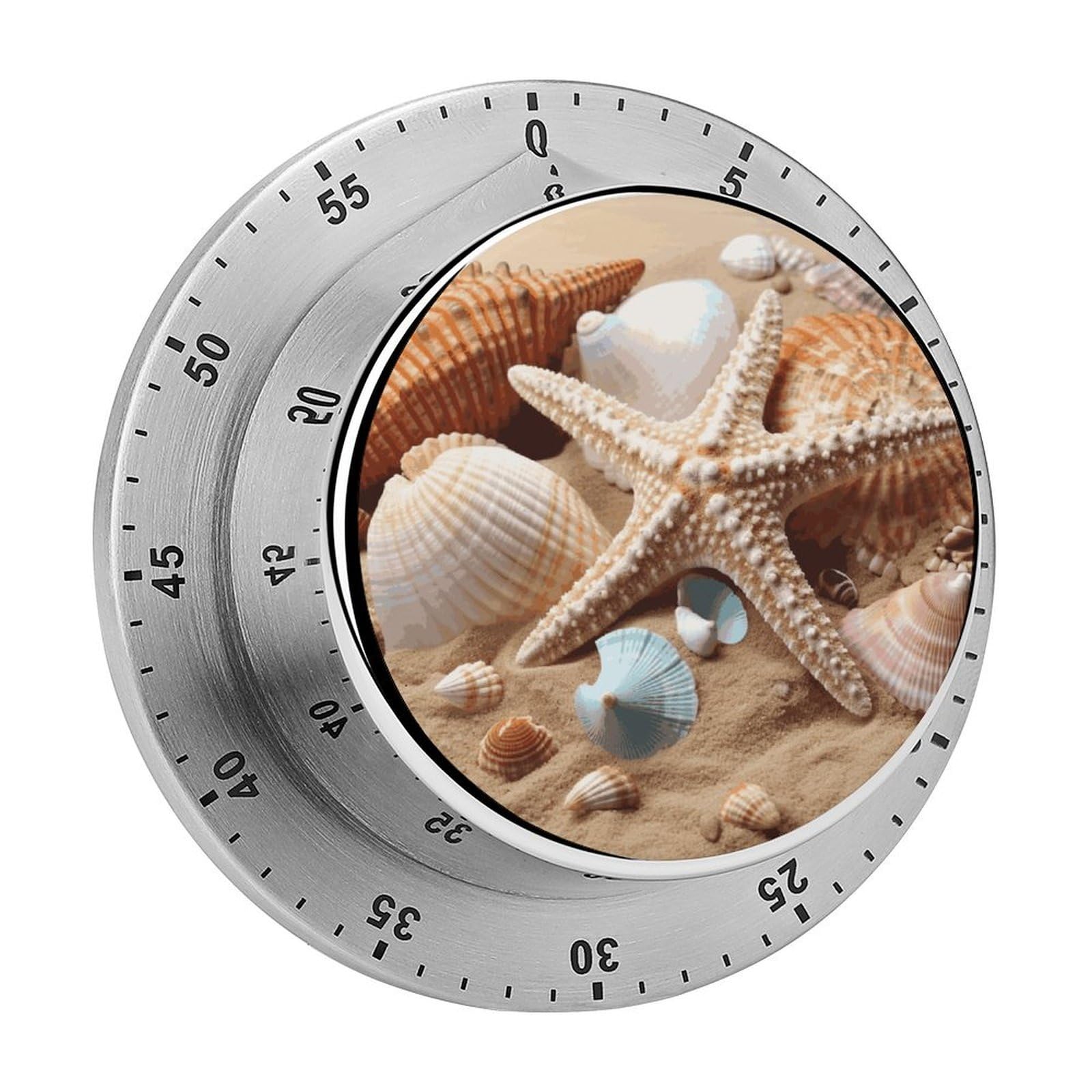 Adfgyerh Style Seashells Starfish Timer For Cooking, Kitchen Timer Magnetic No Batteries Required, Mechanical Timer With Loud Alarm, For Fitness Baking Exercise Oven