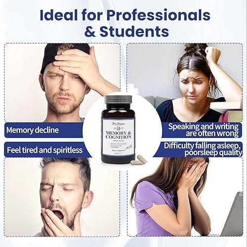 Miniatura 6 de Suplementos cerebrales para la memoria y la concentración, nootrópico extra fuerte apoya la concentración, claridad mental, salud cerebral para