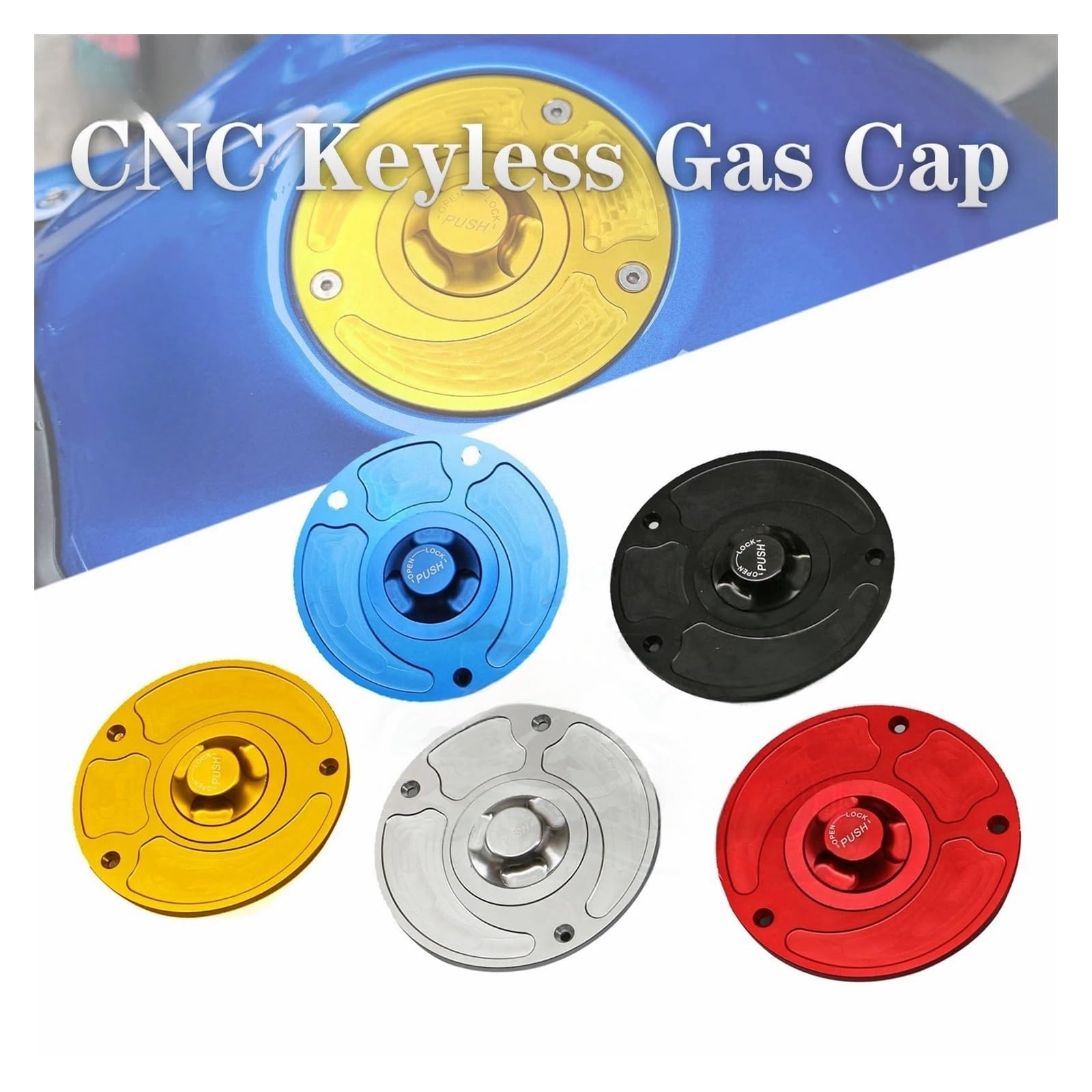 Tappo Olio Serbatoio Benzina Per Su&zu GSX250R GSXR250 DL250 DW250 GSX650F SFV650 GSR750 Moto CNC Keyless Carburante Benzina Serbatoio Gas Coperchio Del Tappo(Silver)