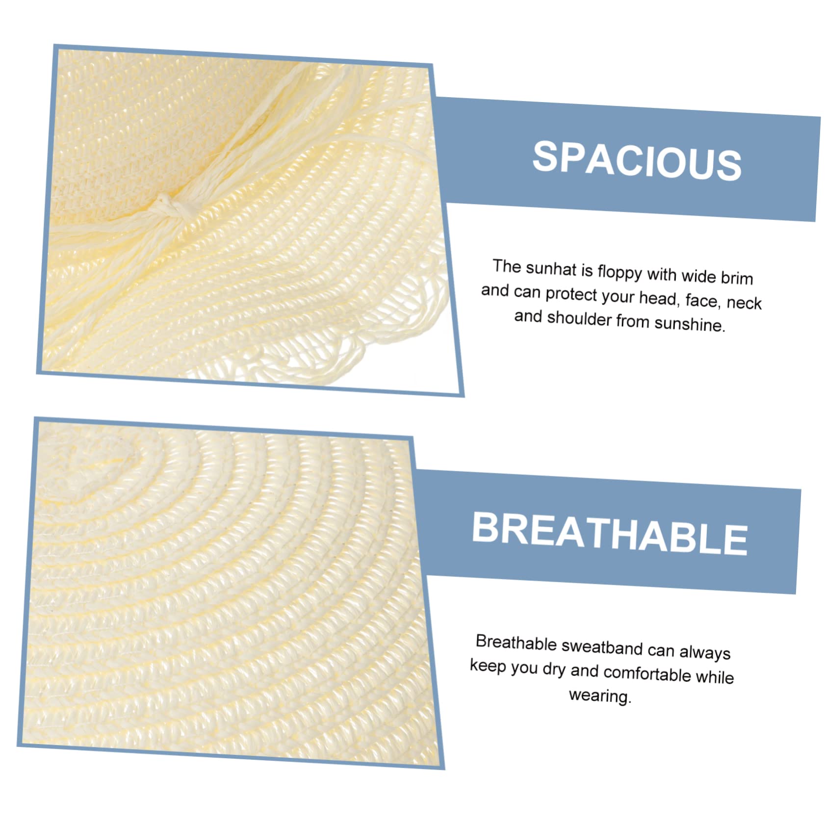 YSJNHX 1 Sombrero de Sol de ala Ancha para niños y niñas, Sombrero de Playa Transpirable, diseño Flexible, UV, Adecuado para Circunferencia de la Cabeza, Amarillo Claro