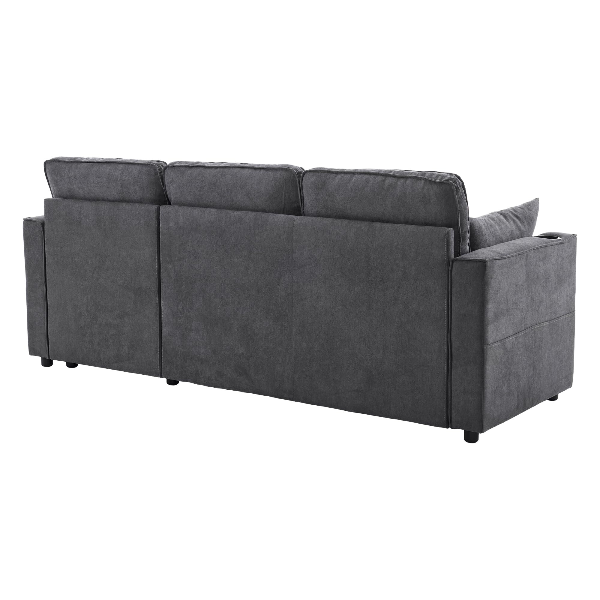 Divano letto con funzione letto, divano a L, design moderno, mobili imbottiti, divano, poltrona lounge con spazio di archiviazione, con portabicchieri, divano letto per soggiorno, intercambiabile a