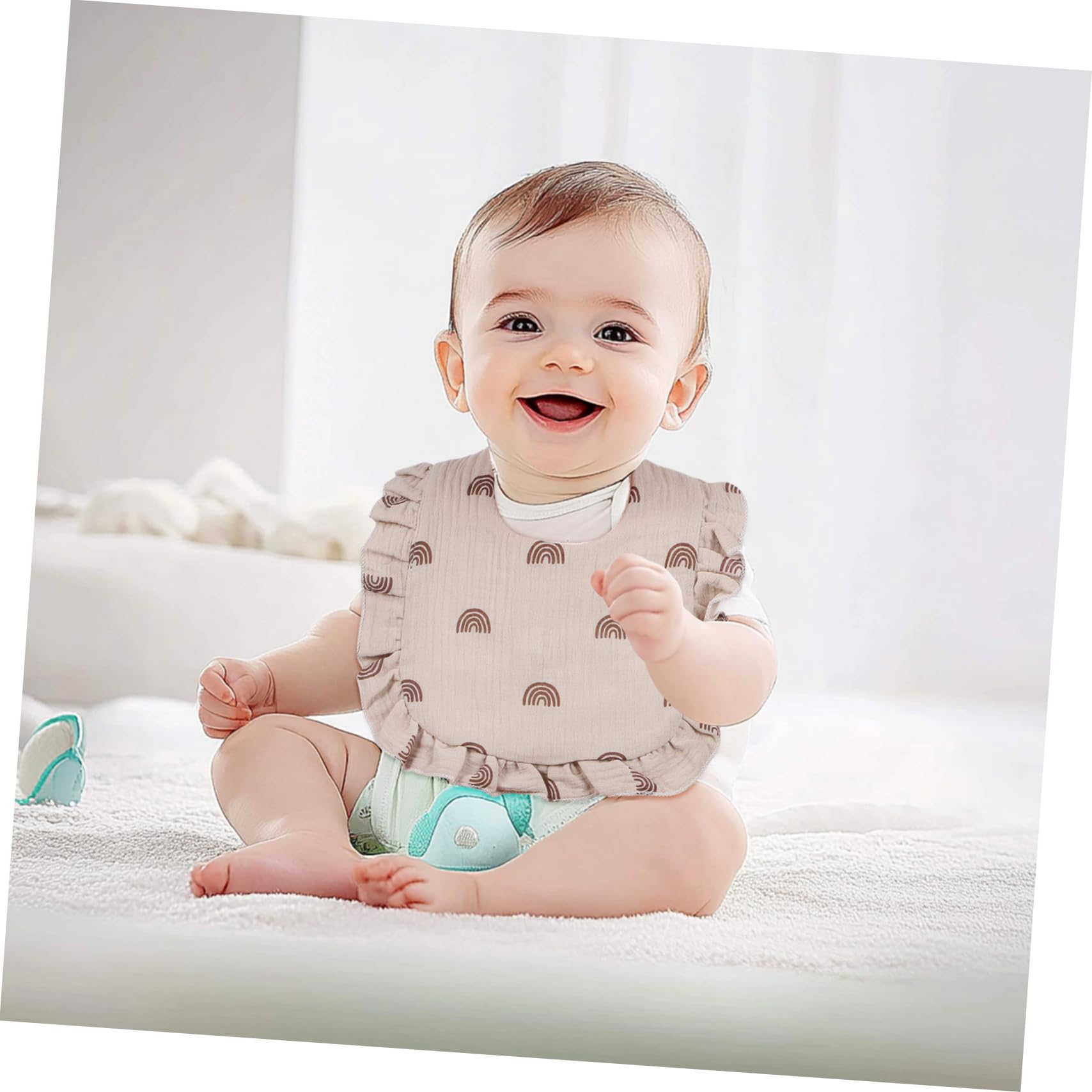 Beaupretty 12 Pièces Bavoirs Muslin pour Garçon Fille Lot de Bavoirs Unisexes Doux Absorbants pour Repas Salissures avec Designs pour Nouveaux Parents