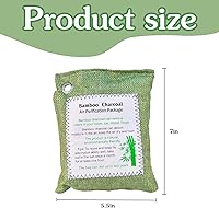 Vista 6 de Bolsa purificadora de aire de carbón de bambú, absorbente de olores de carbón activado, absorbente de humedad, ambientadores de automóvil