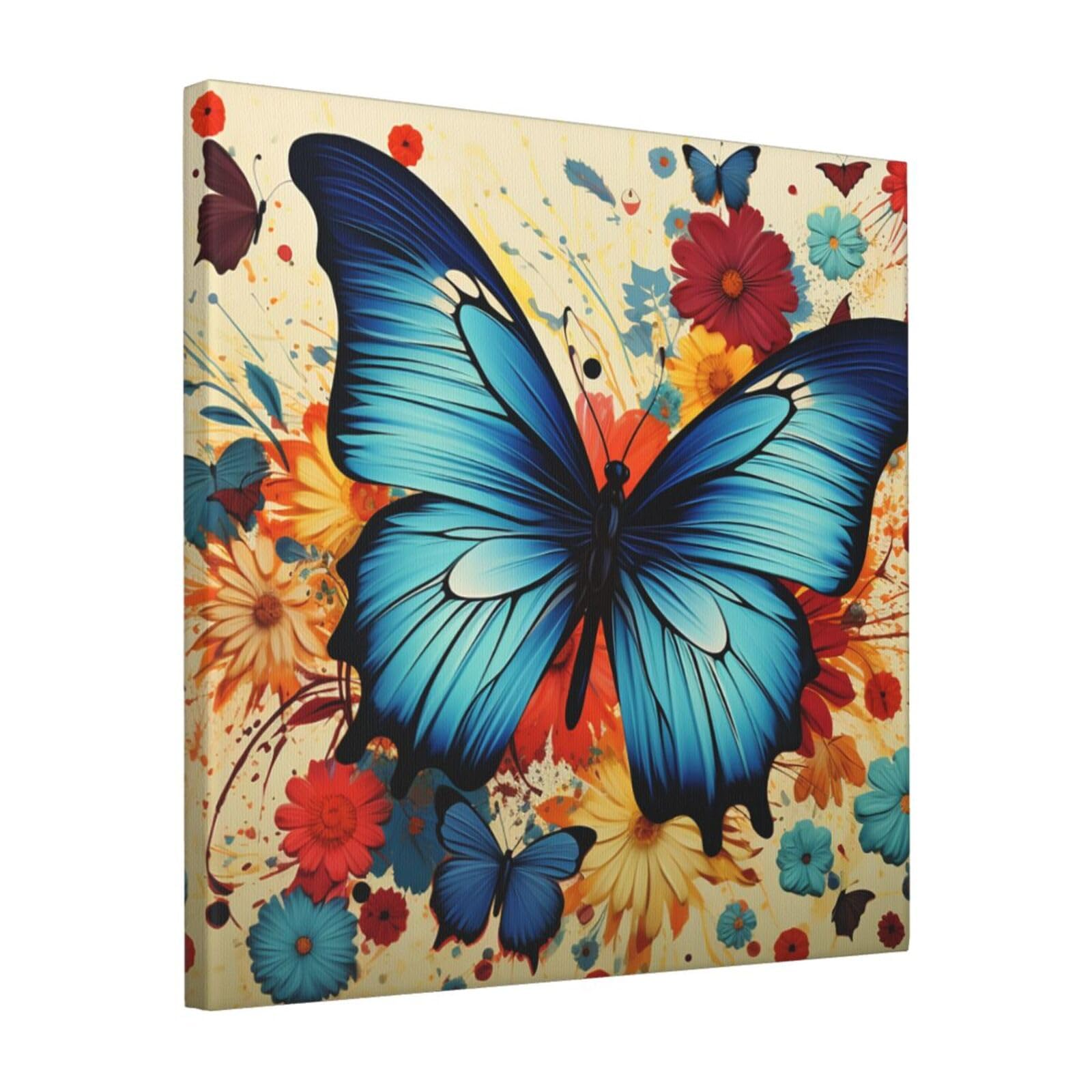 FodPand Butterfly Canvas Wall Art for Living Room Wall Decor 16"x16" Modern Artwork Painting Pictures Hanging Canvas Prints Aesthetic Wall Art for Bedroom Bathroom Office Wallart Decor