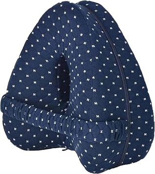Alignment Pillows for Side Sleepers,Hip Alignment Pillow, Memory Foam Leg & Knee Pillow,Foam Support Pillow Soothing Relief for HIPS, Knees, Joints, Nerves & Muscles,Adjustable Strap Grid Blue