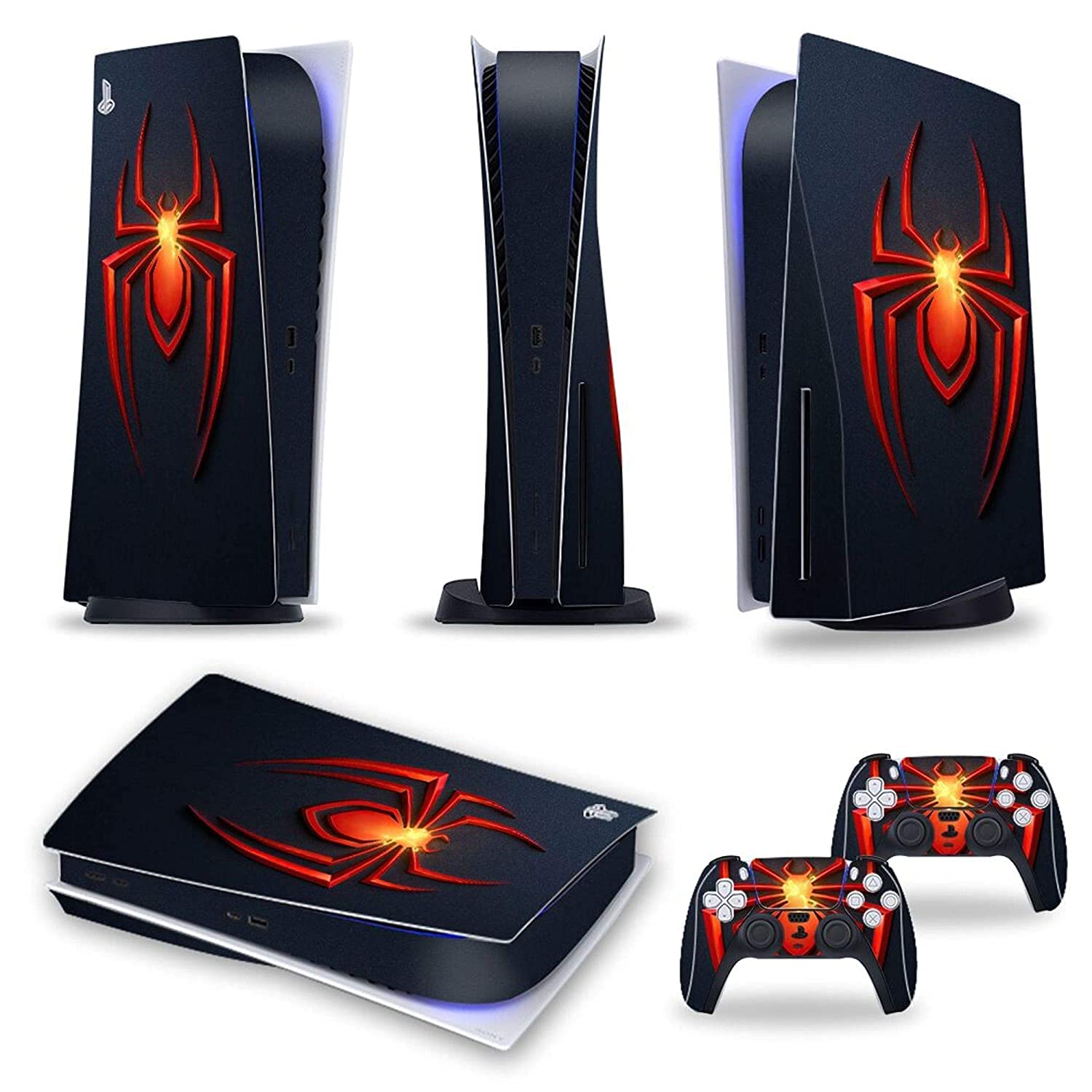ELTON PS5 Skin Protective Wrap Cover Vinyl Sticker Decals for PlayStation 5 Disk Version Console and Two Dual Sense 5 Sticker Skins Black PS5 Skin Console and Controller design482(SPIDER MAN BLACK LIGHT ) (B0922CSSSK) Amazon Price History, Amazon Price Tracker