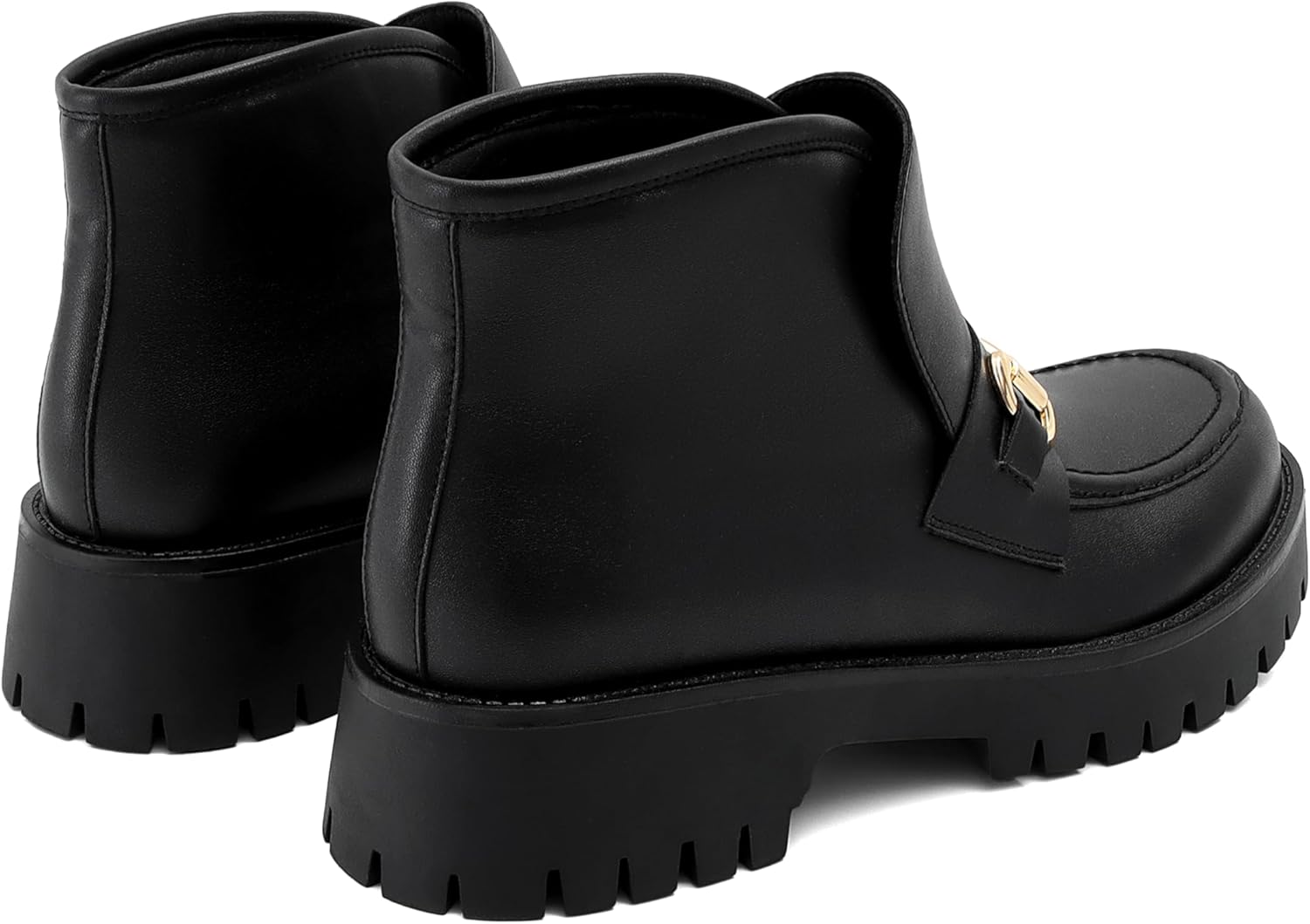 SOVANYOU Women's Platform Ankle Boots Round Toe Chunky Heel Booties Slip On Comfortable Short Boots for Fall Winter - Image 7