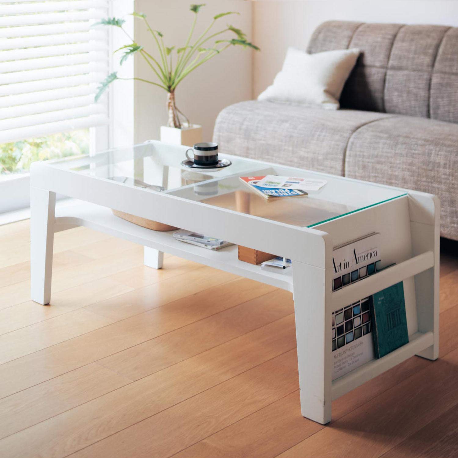 《美品》ガラス天板 ローテーブル コーヒーテーブル　ホワイト Amazon.co.jp: [ベルメゾン] ローテーブル 天板が選べるリビング