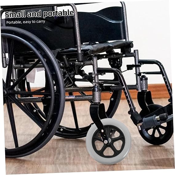 Shineofi 2Pcs Universal Wheelchair Front Wheels Replacement Plastic Caster Wheels for Wheelchair Walker Shopping Cart Trolley 7.48In Diameter
