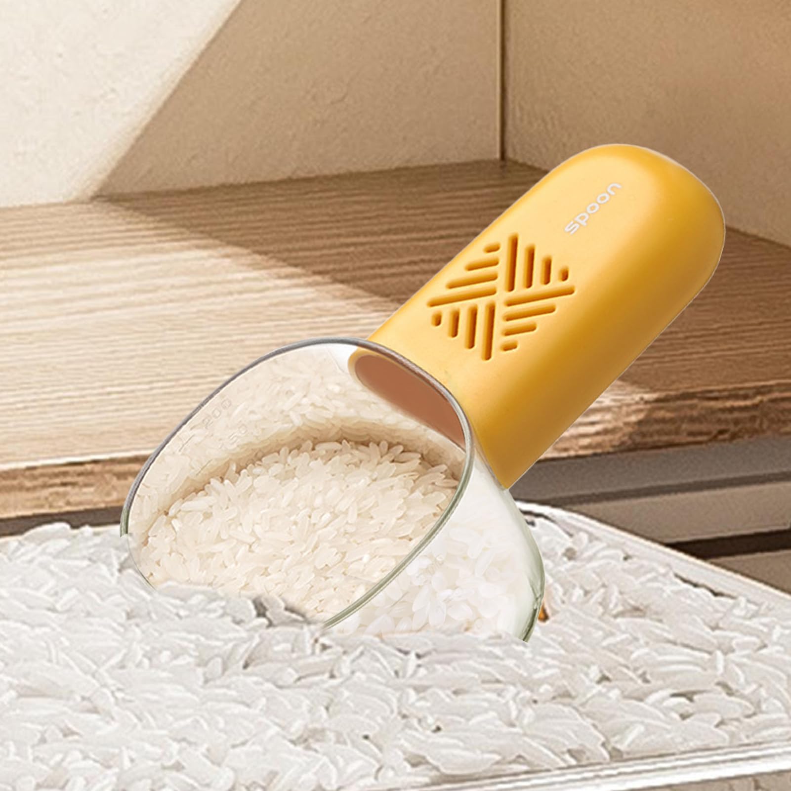 Misuratore di riso, misurino per misurare il riso, con graduazioni chiare, cucchiaio di misurazione degli alimenti, per cottura, pasticceria, campeggio, preparazione dei pasti, ristorante