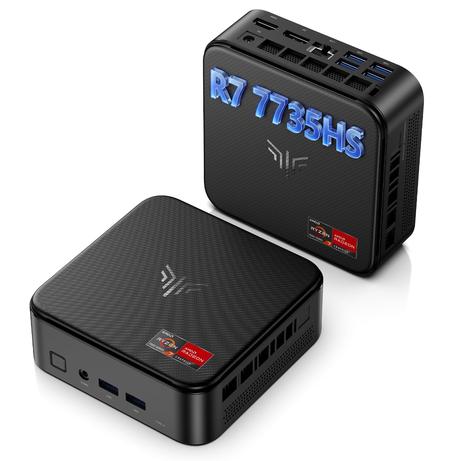 mini pc mit amd ryzen 7 7735hs, 16gb ram, 512gb ssd, 4k display