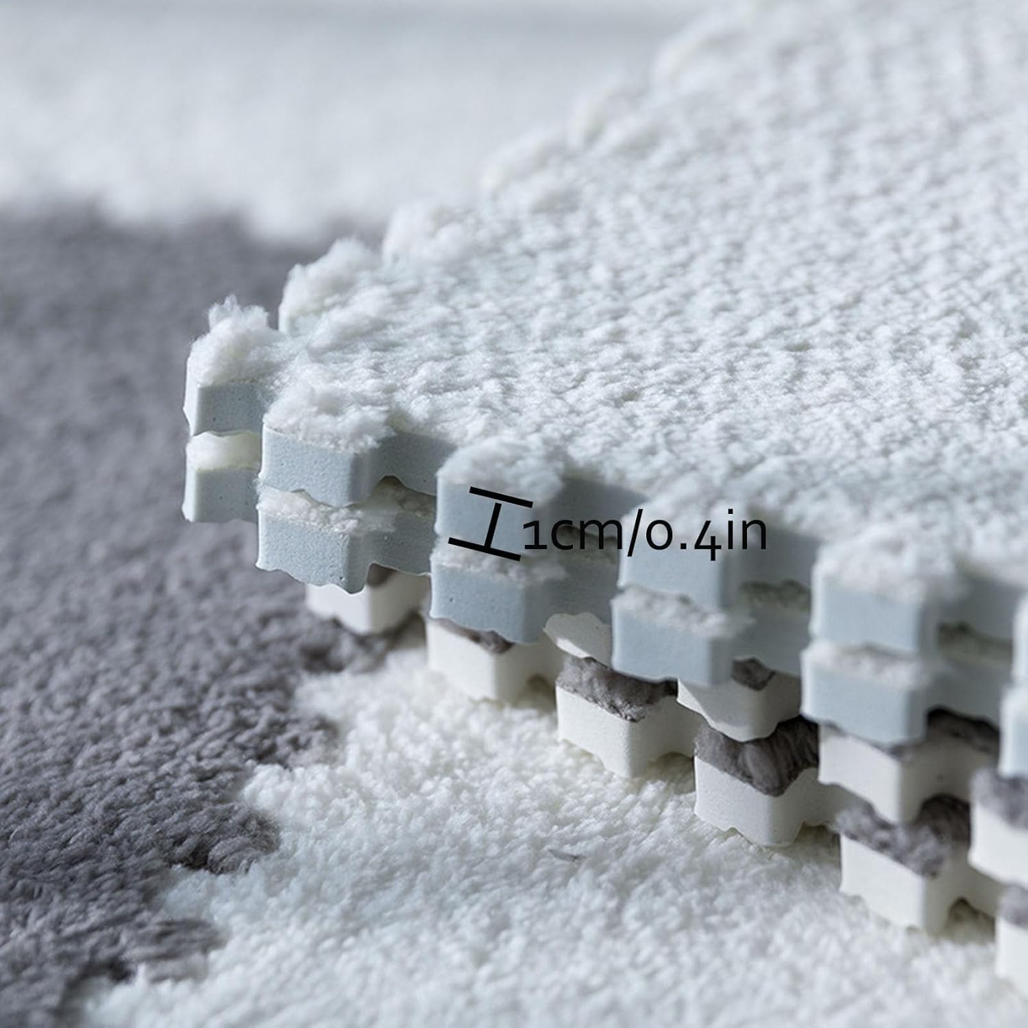 18 Pieces Interlocking Puzzle Floor Mat, Non-Slip Floor Mat, Plush Foam Floor Mat, Bedroom Crawling Mat(Blue,60x60cm)